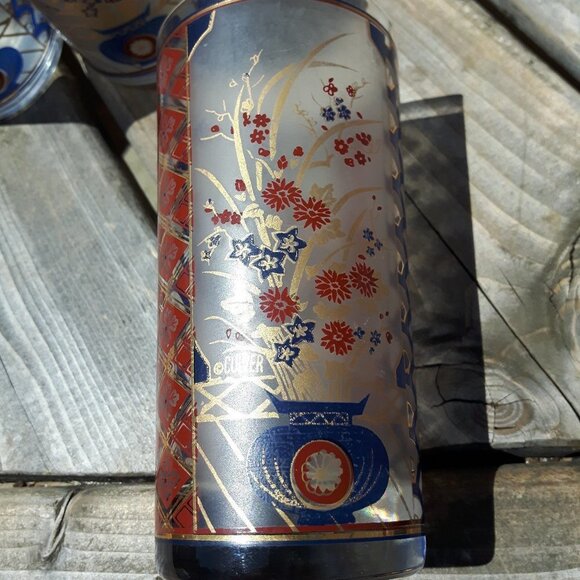 Mid Century Culver Imari Highball Set 22k Gold - Picture 4 of 5